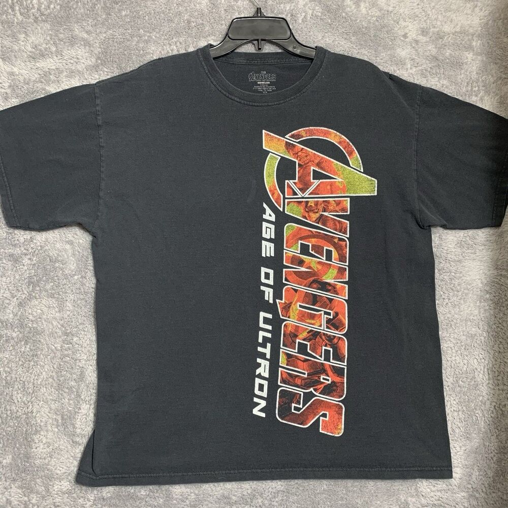 Marvel Avengers Age of Ultron T-Shirt Mens‎ XL Black Graphic Tee BioWorld 2015